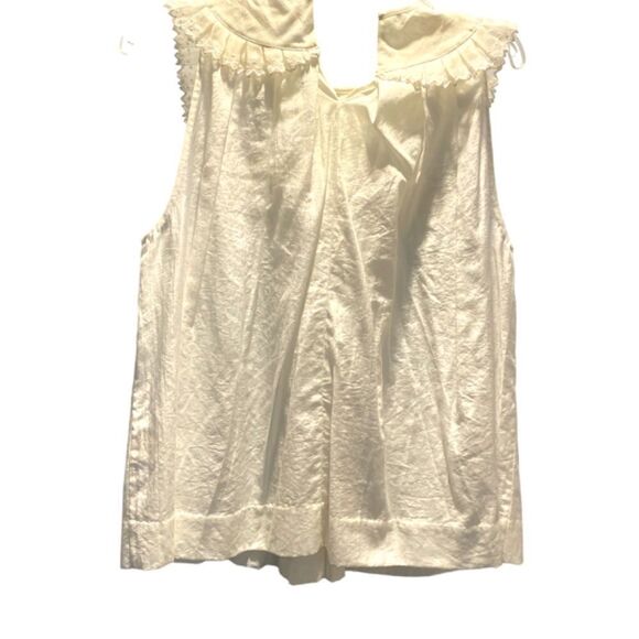 1424 3.1 Phillip Lim Size 10 Whit Lace Yoke Blouse Sleeveless New - Picture 2 of 10